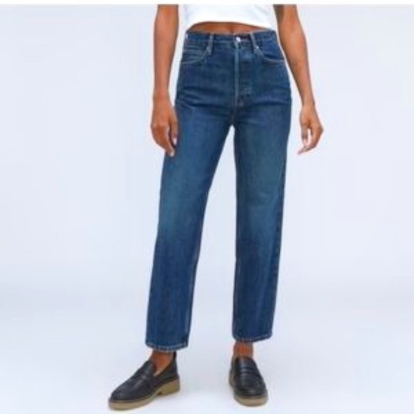 Everlane Denim - Everlane 90’s Way-High Jean Organic Cotton Sz 33 Rich indigo #WW-RDJ-43051